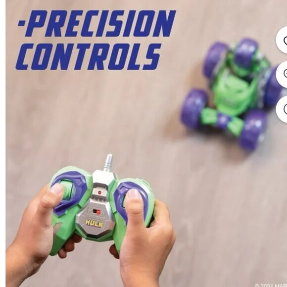 New With Tags Jada Marvel Hulk Stunt RC Car with 5-Wheel Drift and Turbo USB - Picture 2 of 8